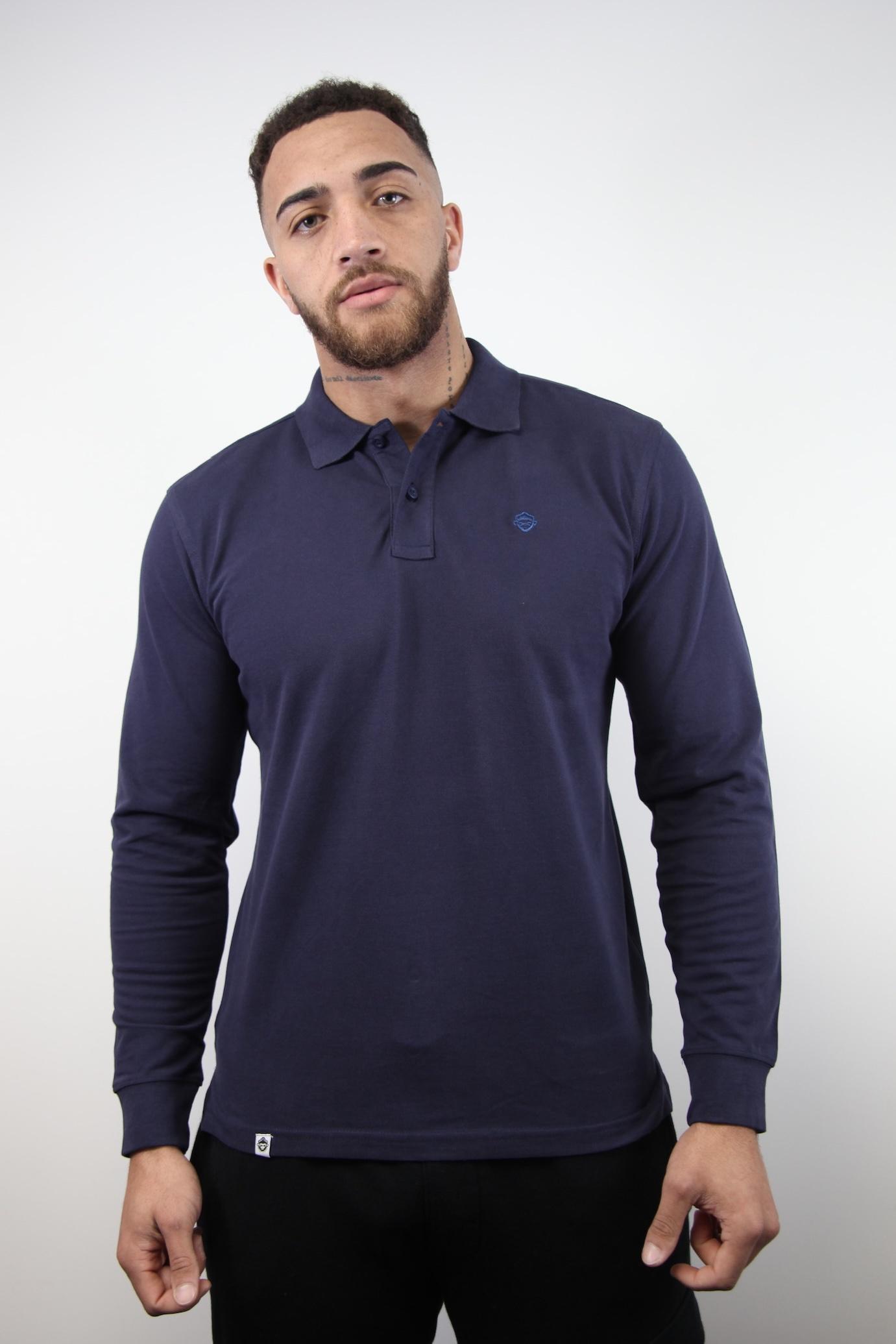 Classic LS Polo Shirt (Navy) - Parka Monkey